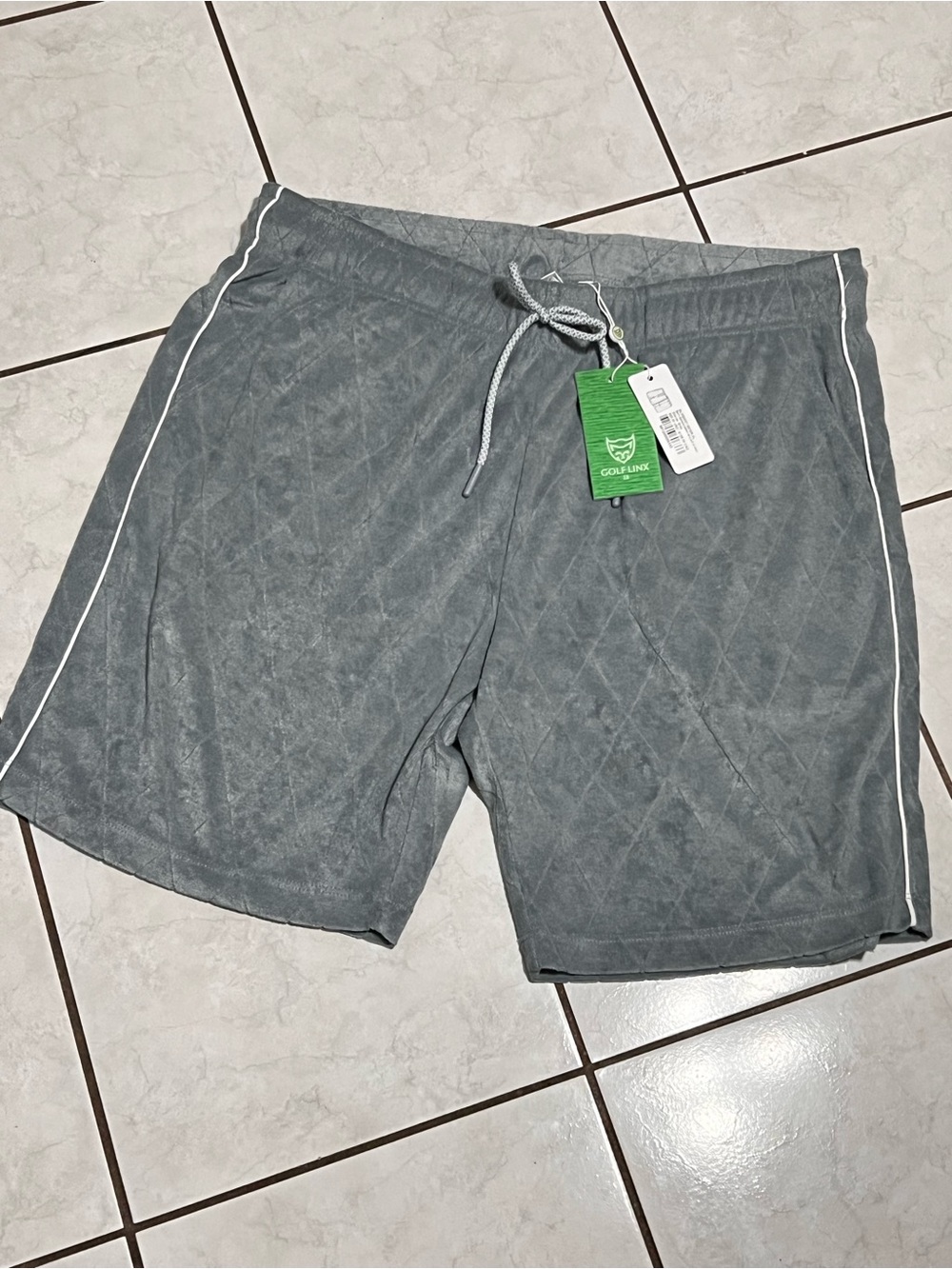 Golf Linx Men’s Diamond Pattern Terry Pull On Shorts NWT